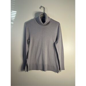 Banana Republic Womens Small 100% Merino Wool Purple Turtle Neck High Neck Sweat
